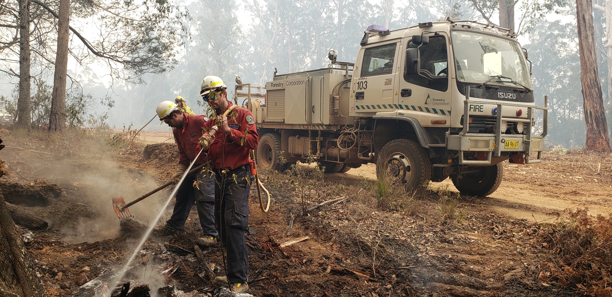 Canadian Firefighters working in Gippsland, Victoria